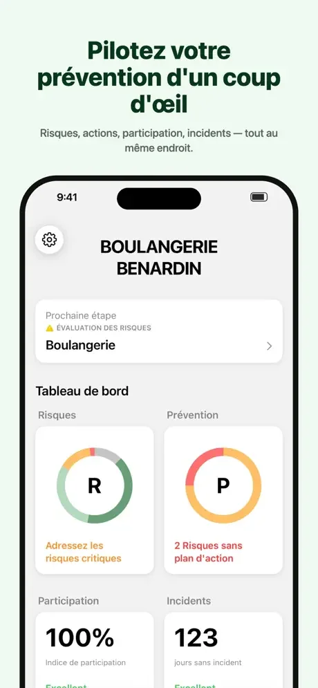 Écran d’évaluation des risques dans iDuerp